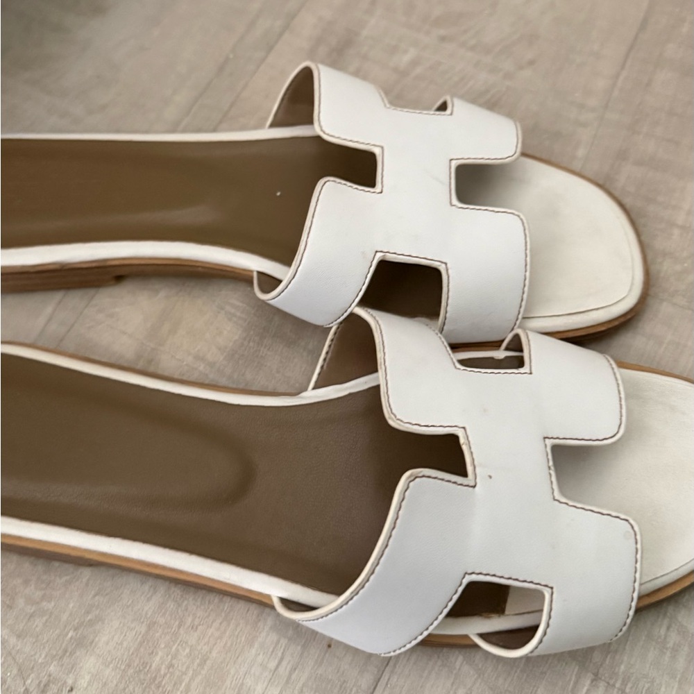 Hermes White Sandals